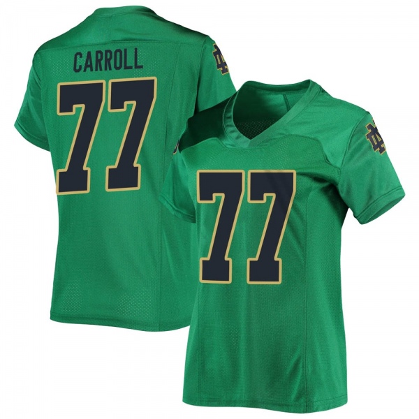 Quinn Carroll Notre Dame Fighting Irish NCAA Women's #77 Green Replica College Stitched Football Jersey SDB3155ZT